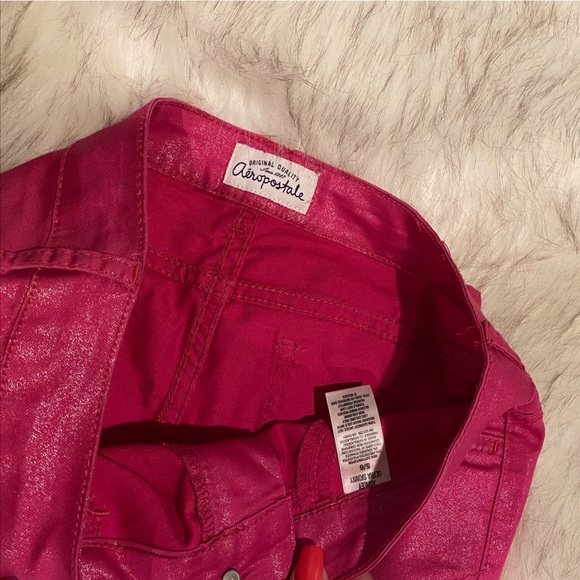 Aeropostale - Sexy  Skinny / Stretch Pink Metallic Pants - size 5/6 - BEAUTIFUL - Picture 8 of 8